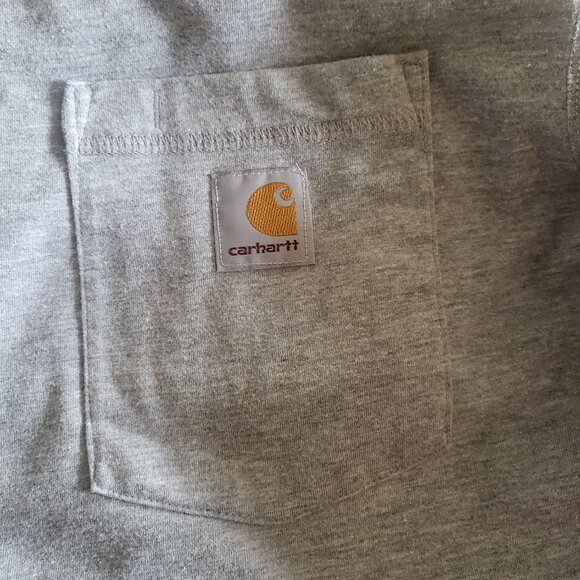 Carhartt Long Sleeve Crewneck Pocket Tee Gray Large Tall - Picture 4 of 8